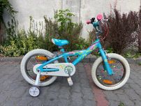 Rower dziecięcy TREK 16" koła + kółka boczne, rowerek dla dziewczynki