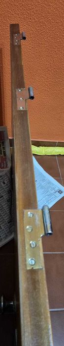 Porta em madeira com reforço interno em chapa, usada, Benfica, Lisboa