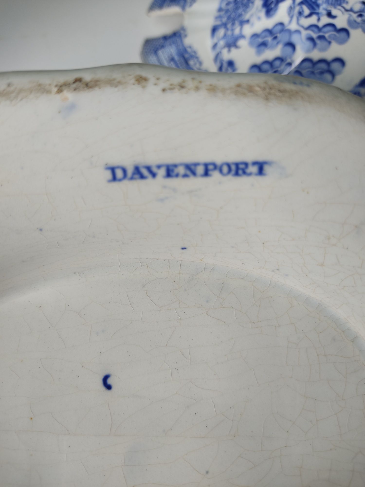 Terrina antiga de cerâmica Davenport sec XIX
