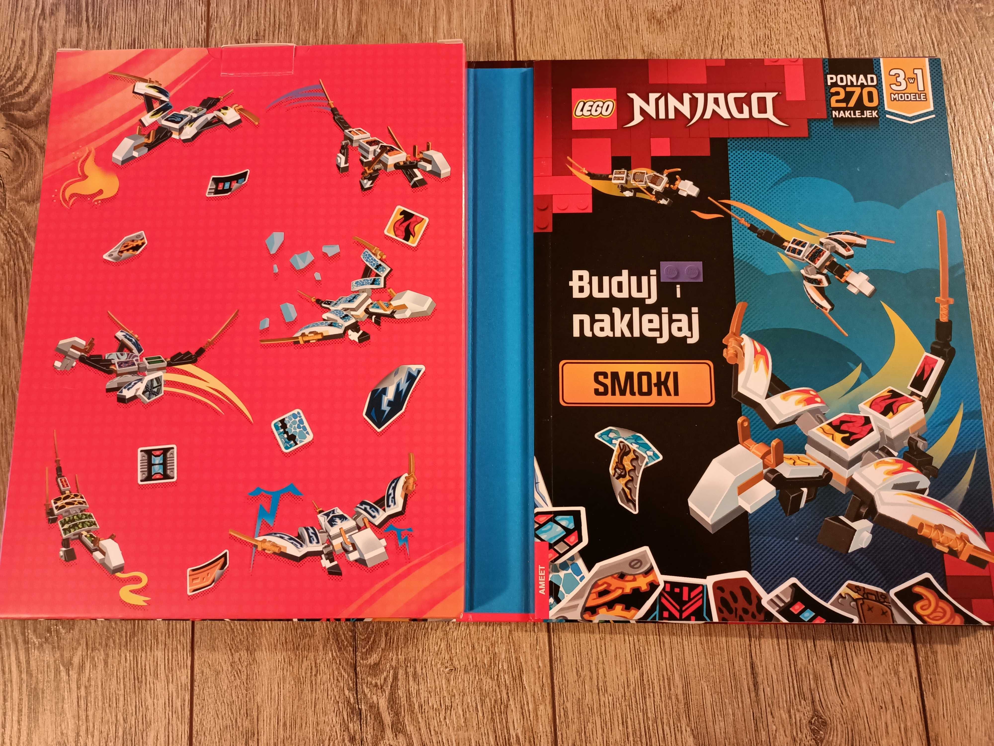 Książka LEGO Ninjago "Buduj i naklejaj SMOKI" NOWA
