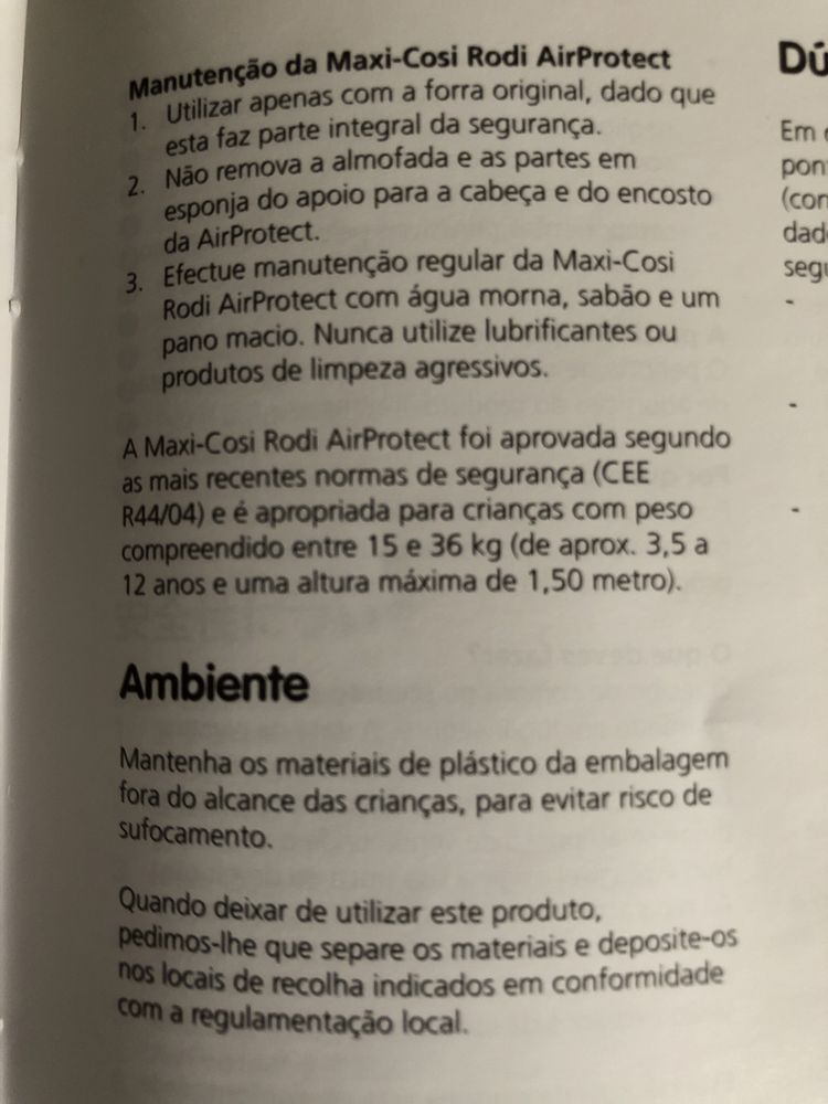 Maxi-Cosi Rodi AirProtect usada, cadeira auto excelente estado.