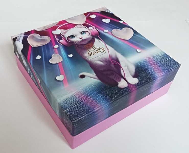 Pudełko na prezent ozdobne box po Pure Beauty wzór - 3 kot