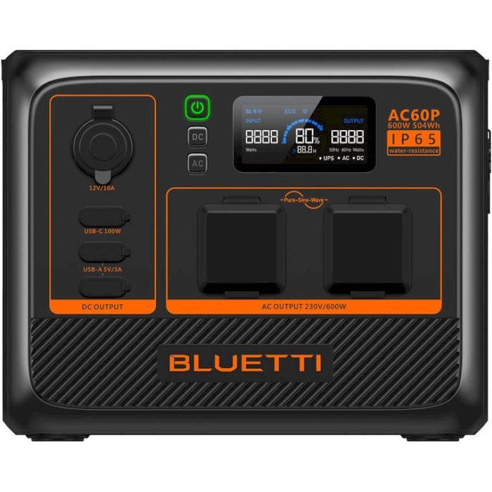 Аккумуляторная электростанция Bluetti AC60P 600W, официальная гарантия