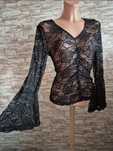 Nowa czarna sexy gotycka gothic goth emo witch wiedźma wampir bluzka M