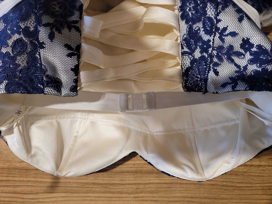 Elegancka sukienka wizytowa, gorset, tiul 36 S