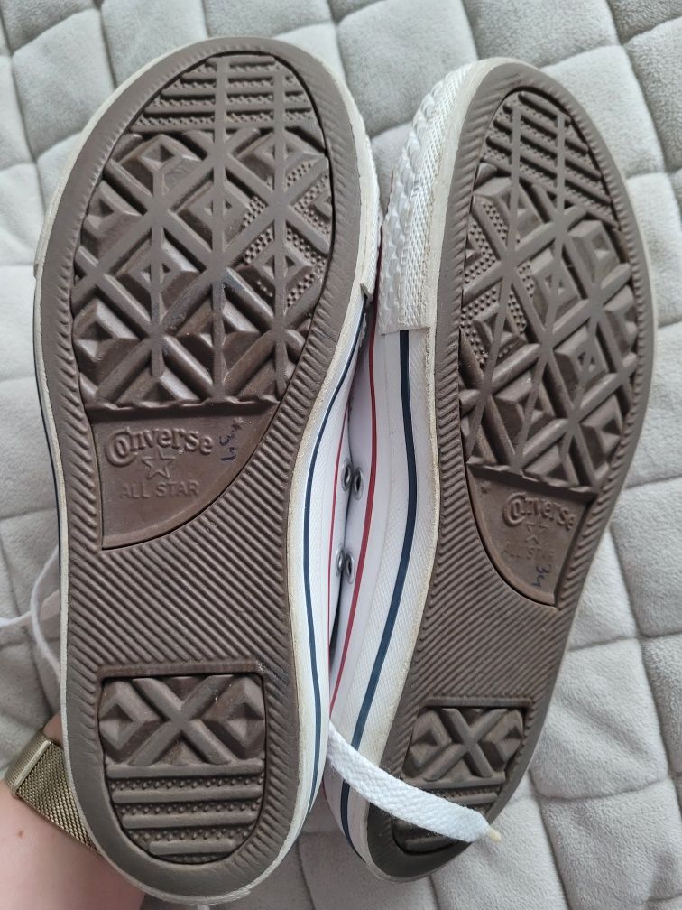Białe, skórzane trampki converse, rozm. 33