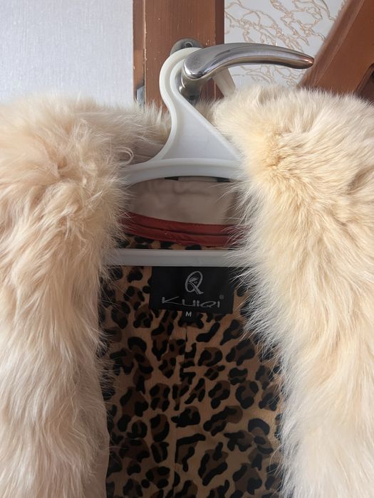 Куртка з шкіри лайки, хутро песець