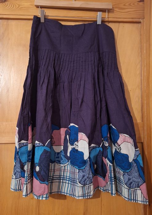 Spódnica, wiosna/lato, fiolet, kwiaty, Quiosque, r. 38