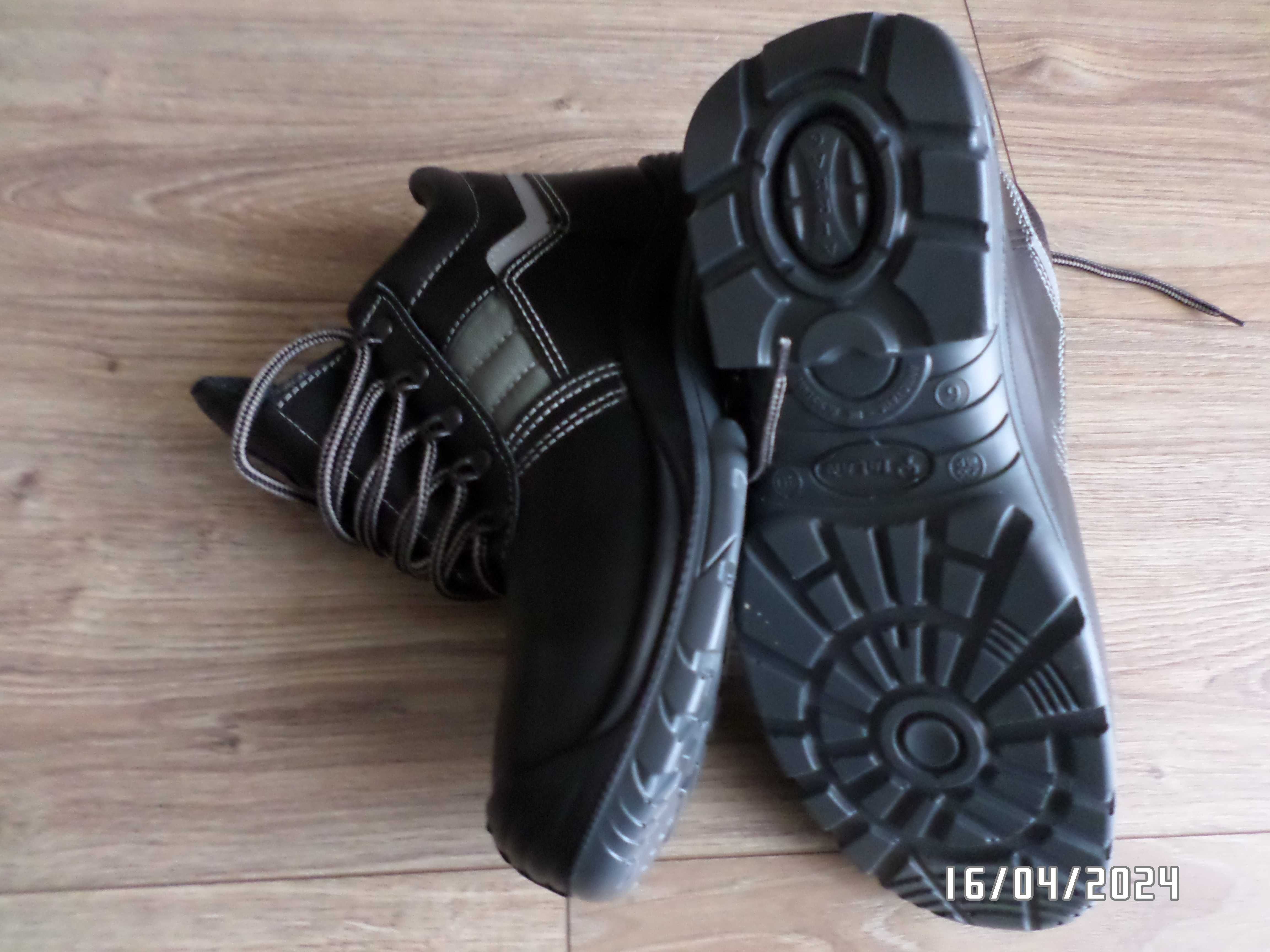 nowe -czarne męskie buty robocze-rozmiar-40-TALAN-skóra