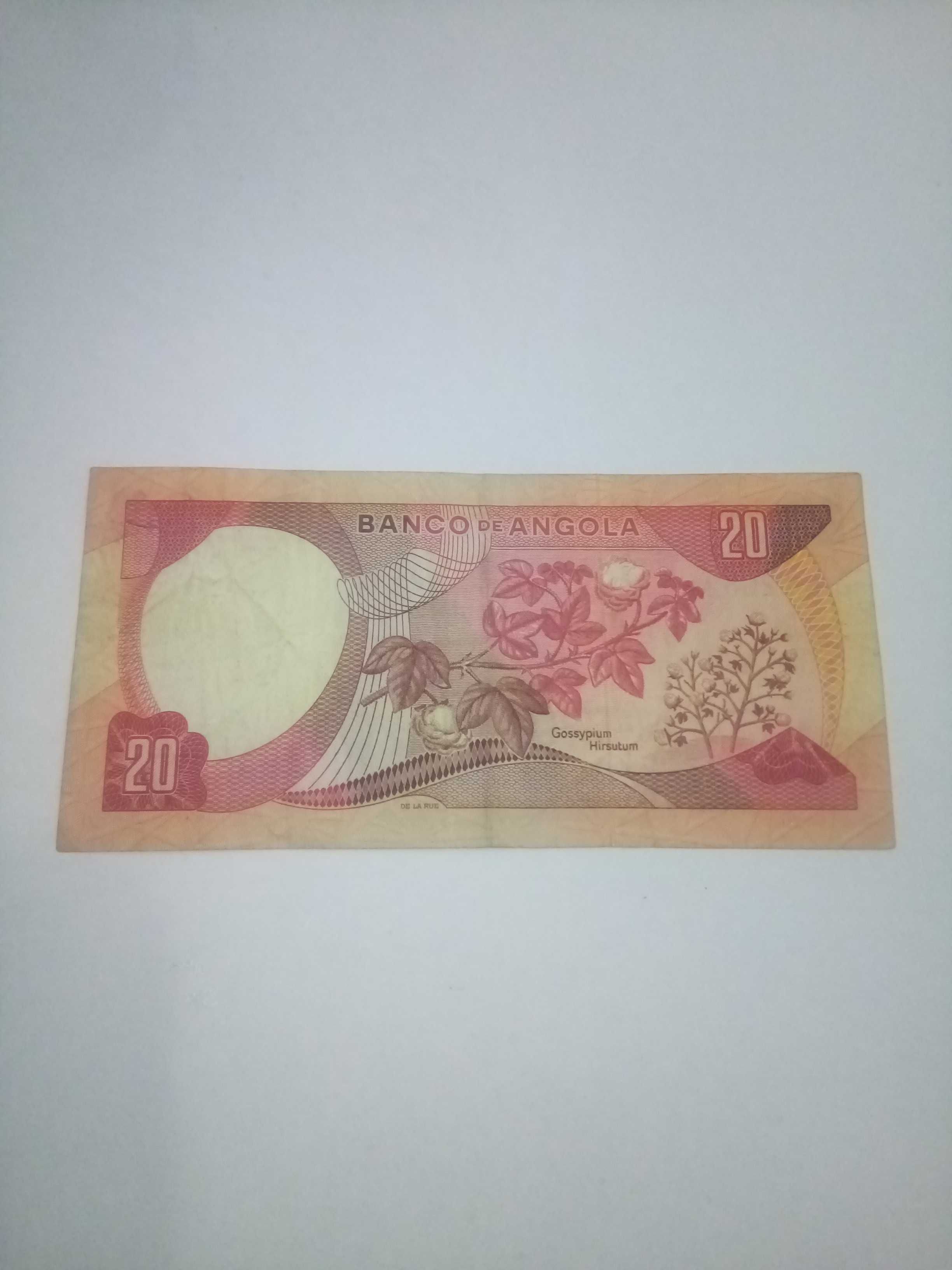 Lindo exemplar de notas angolanas de 20 escudos de 1972