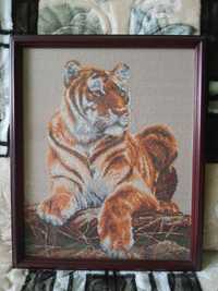 Картина вишивка  Тигр
