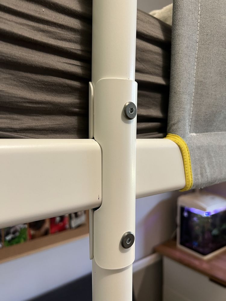 Vitval Ikea łóżko piętrowe 90x200 rama łóżka na antresoli biały szary
