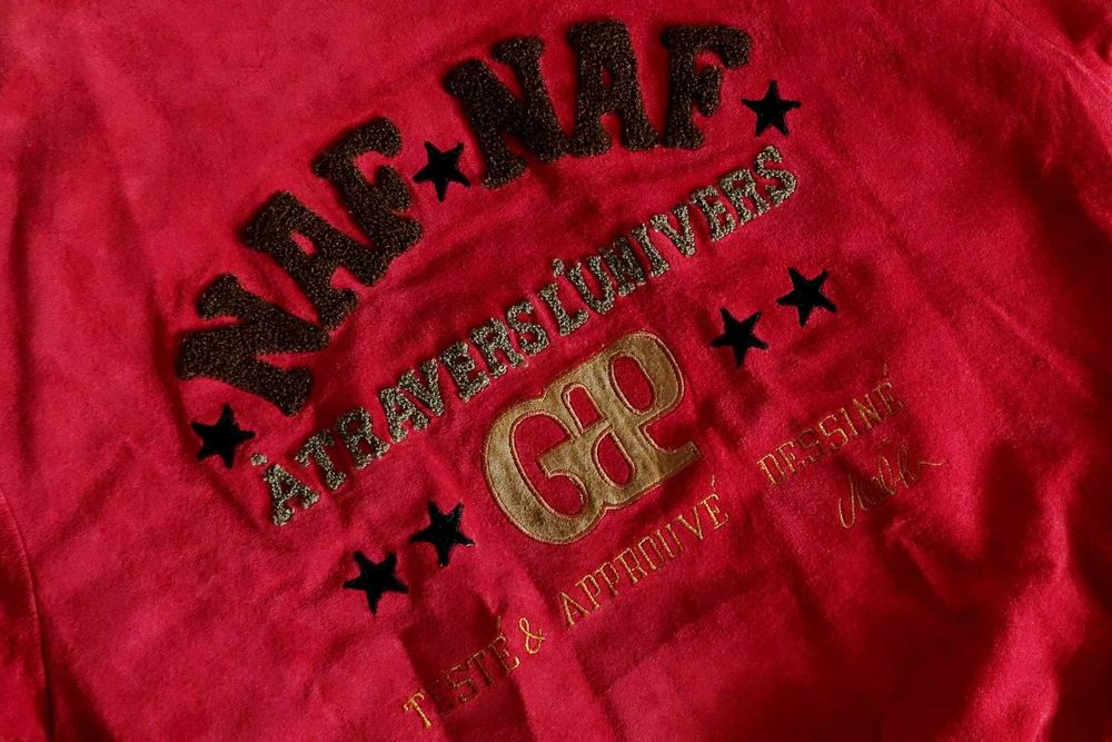 *NAF NAF*_ Kurtka bomber zamszowa damska_ Vintage_ Unikat!