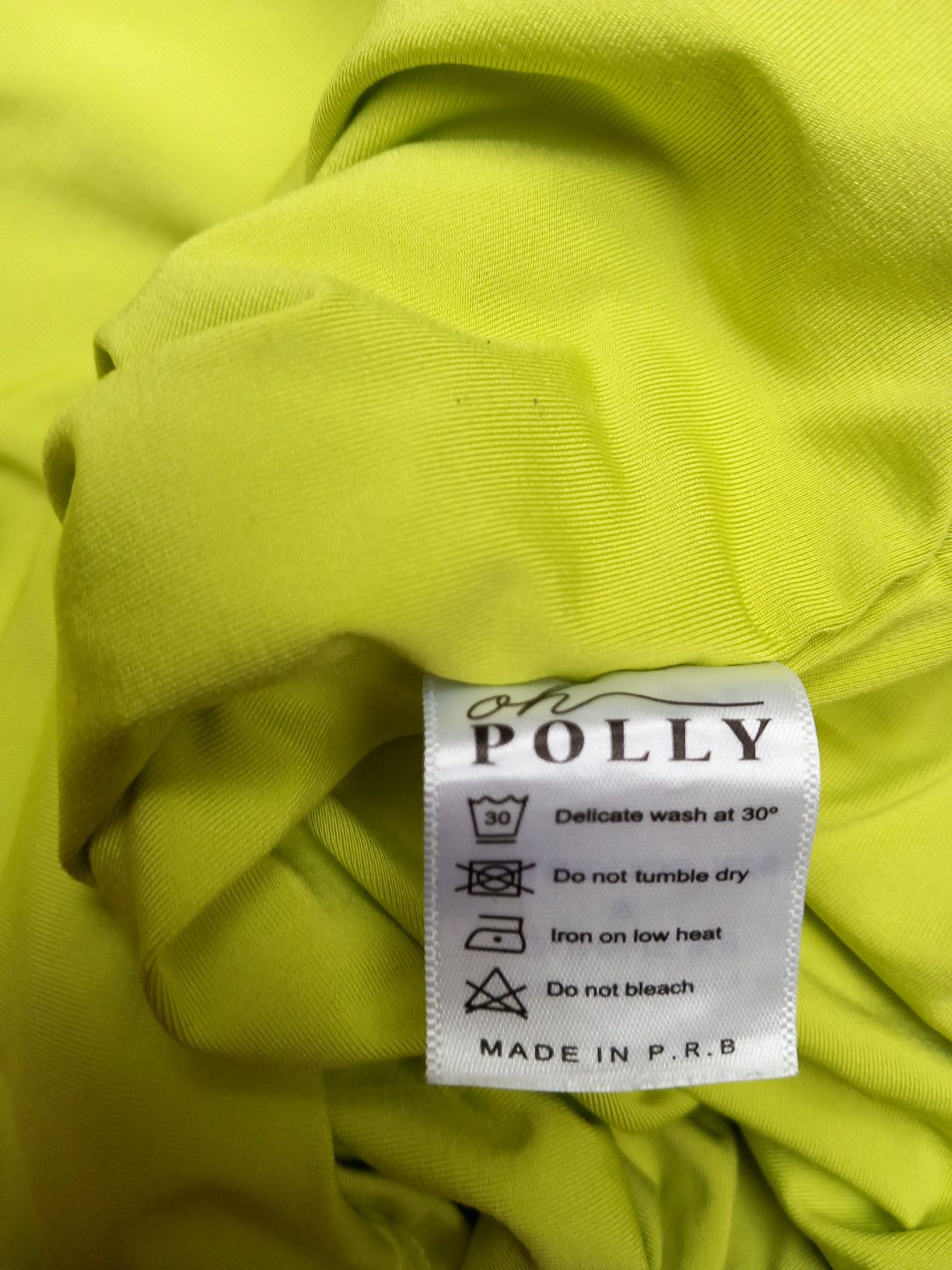 sukienka Oh Polly roz.40 limonkowa z marszczeniami
