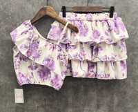 Komplet dla dziewczynki elegancki  spódnica i bluzka Fiolet 158-164