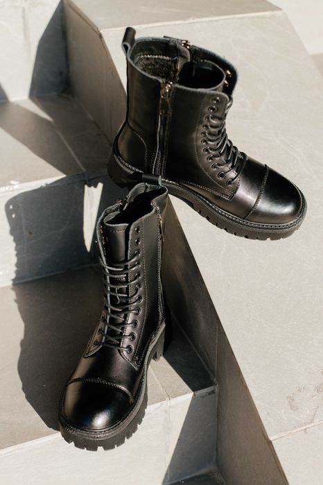 Черевики зимові жіночі (Матова шкіра, 11 люверсів) | (23.0;23.5;24.0)