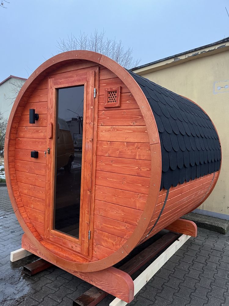 SAUNA OGRODOWA  200 cm typu beczka, bania