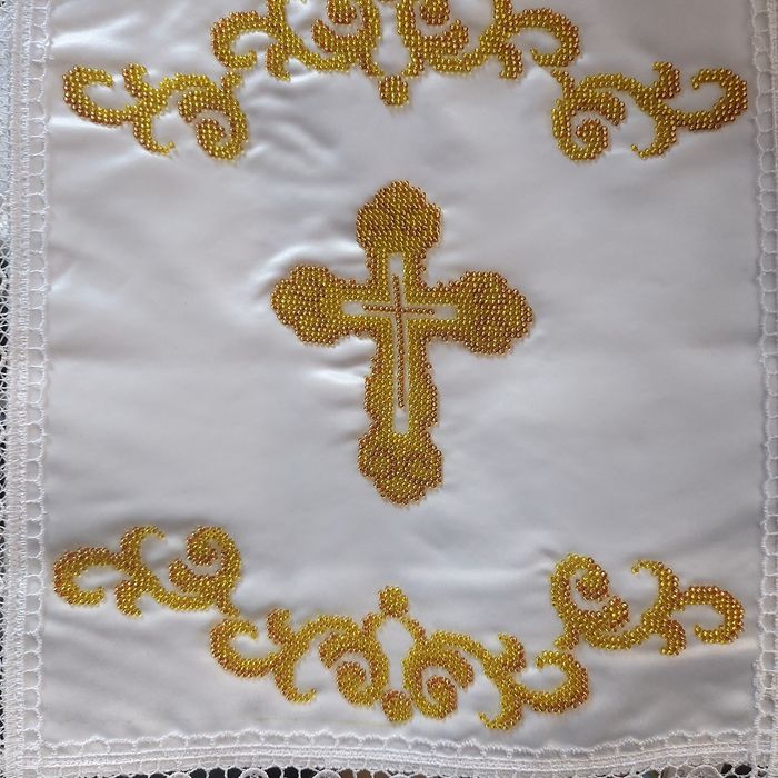 Рушник пасхальний вишитий  бісером
