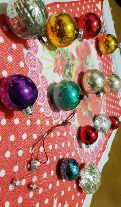 Старые стеклянные ёлочные игрушки СССР