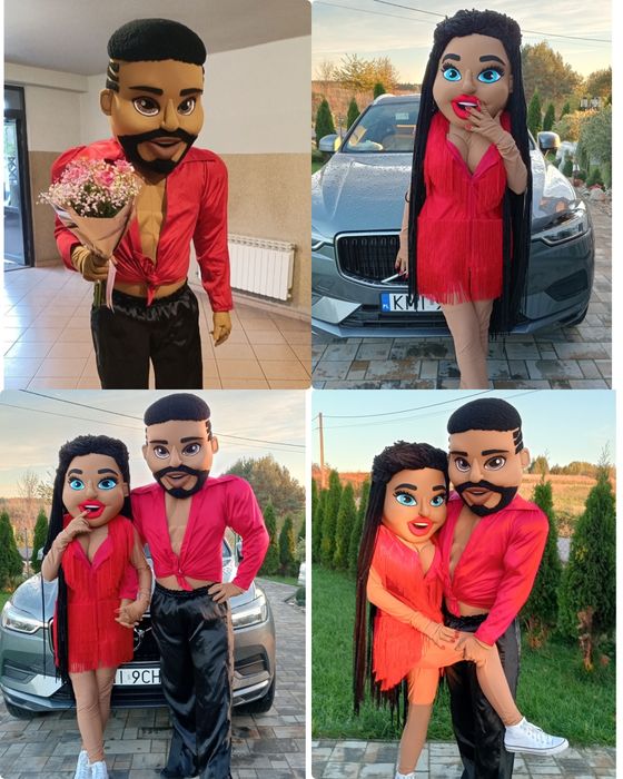 Biały Miś Luksus żywa maskotka Tańczące lalki Stitch urodziny wesele.