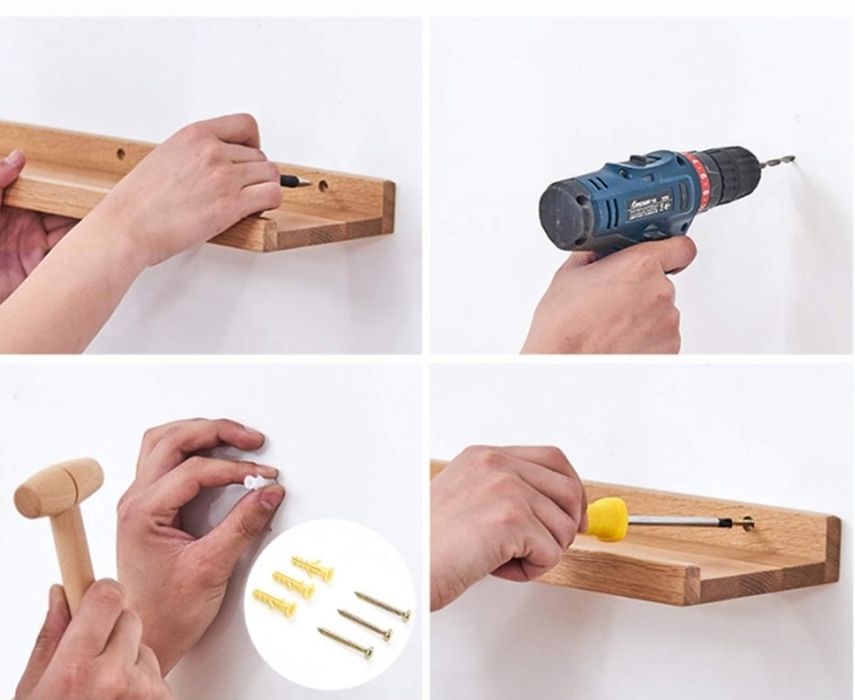 IBUYKE polka ścienna w kształcie litery U, 90 cm, regał wiszący