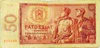 Stary banknot czechosłowacki 50 koron 1964r.