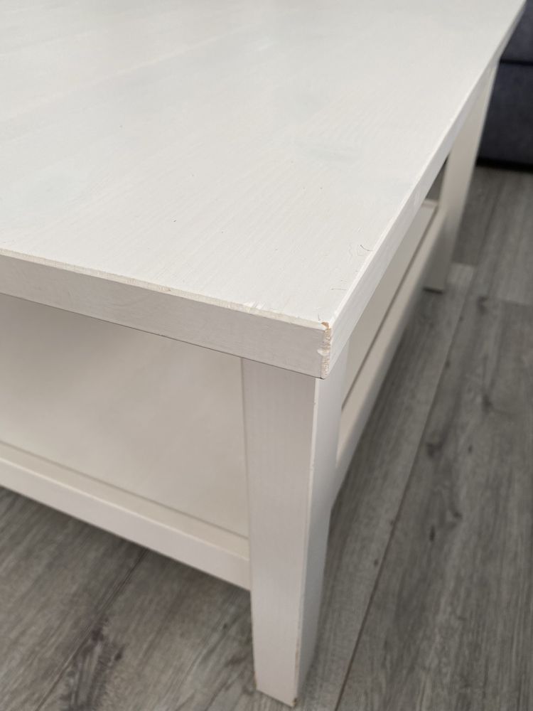 Stolik kawowy Hemnes, kolor biała bejca, 90 cm x 90 cm