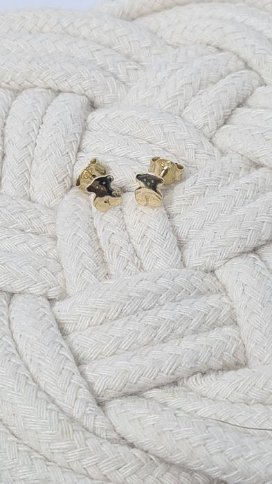 Złote kolczyki malutkie Misie w stylu Tous