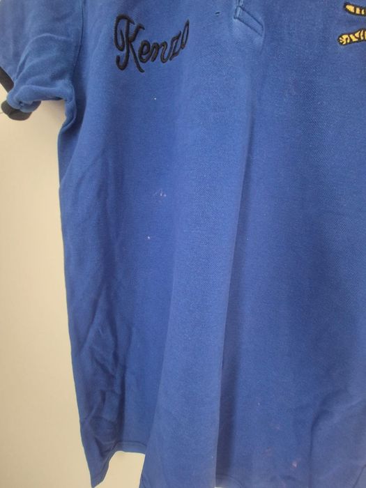 Koszulka tshirt męski niebieski bawełna cotton z kołnierzykiem  Kenzo