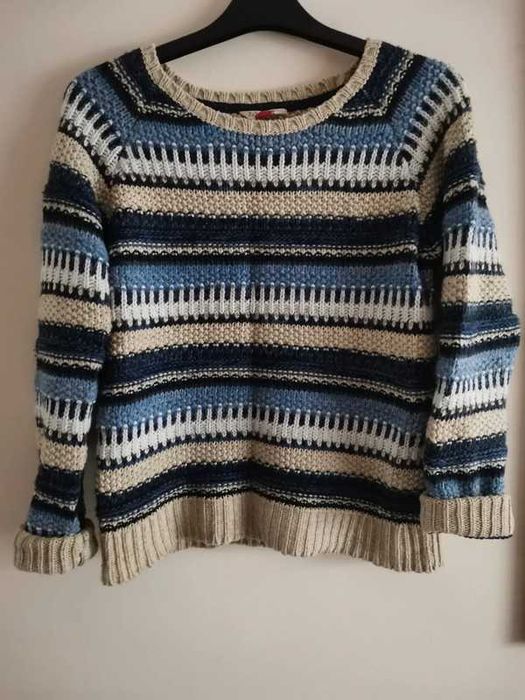 Sweter norweskie wzory z domieszką wełny L 12