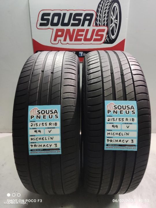 2 pneus semi novos 215-55r18 michelin - oferta dos portes 120 EUROS