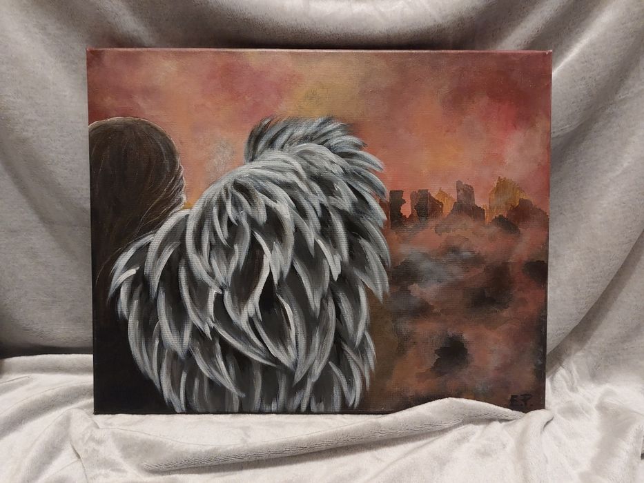 50x40 obraz ręcznie malowany_ akryl_ sygnowany