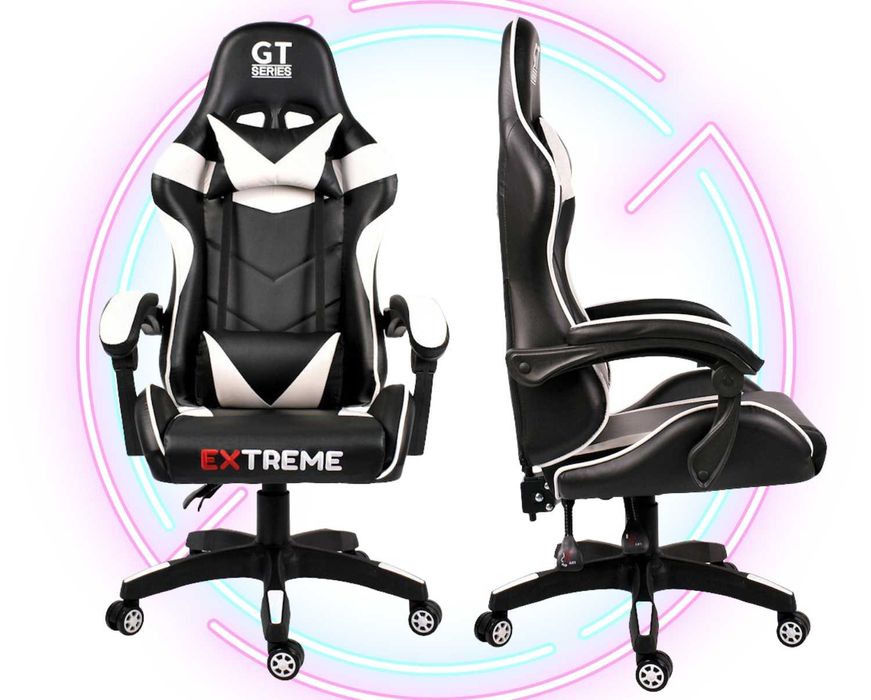 Fotel do biurka gamingowy Extreme GT White, regulacja oparcia