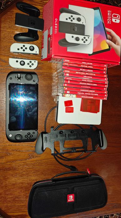 Nintendo switch oled +256gb +nitro deck +gry