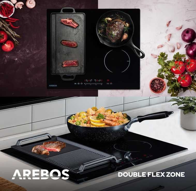Płyta indukcyjna AREBOS z funkcją Booster | 7200W | 4 płyty Flexzone