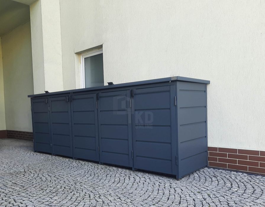 Zabudowa Koszy Na Śmieci Wiata Obudowa 345X80X120 Cm 5X240L Tkd342
