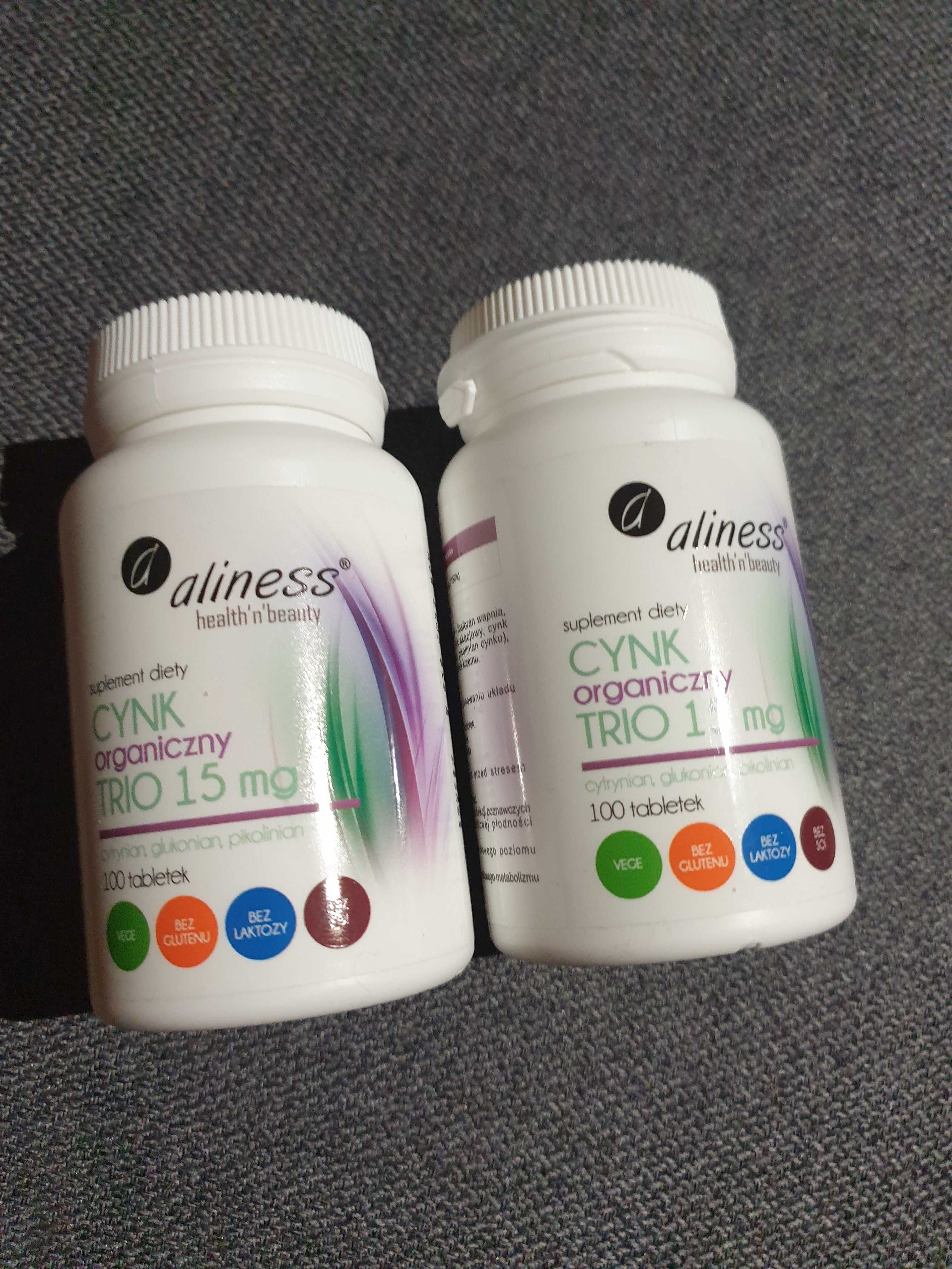 Cynk Organiczny Aliness Trio 15mg 100 tabletek, 2 opakowania