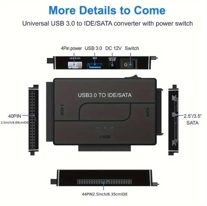 Переходник/адаптер для HDD 2.5/3.5 SATA/IDE на USB 3.0