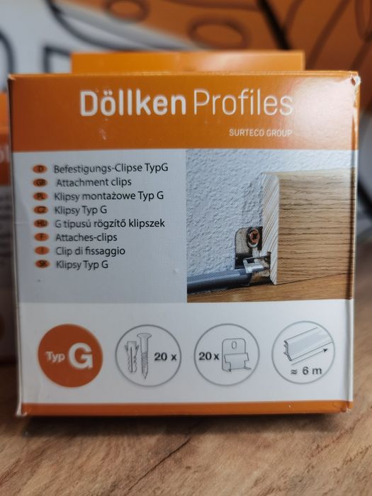 Klipsy typ G do listw przypodłogowych uchwyty mocowanie