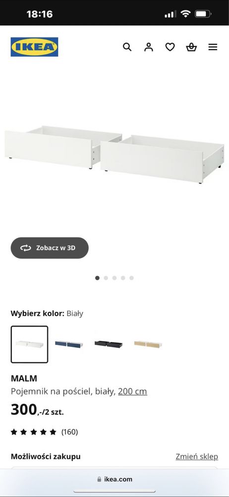 Sprzedam pojemnik na pościel / szafki pod łóżko