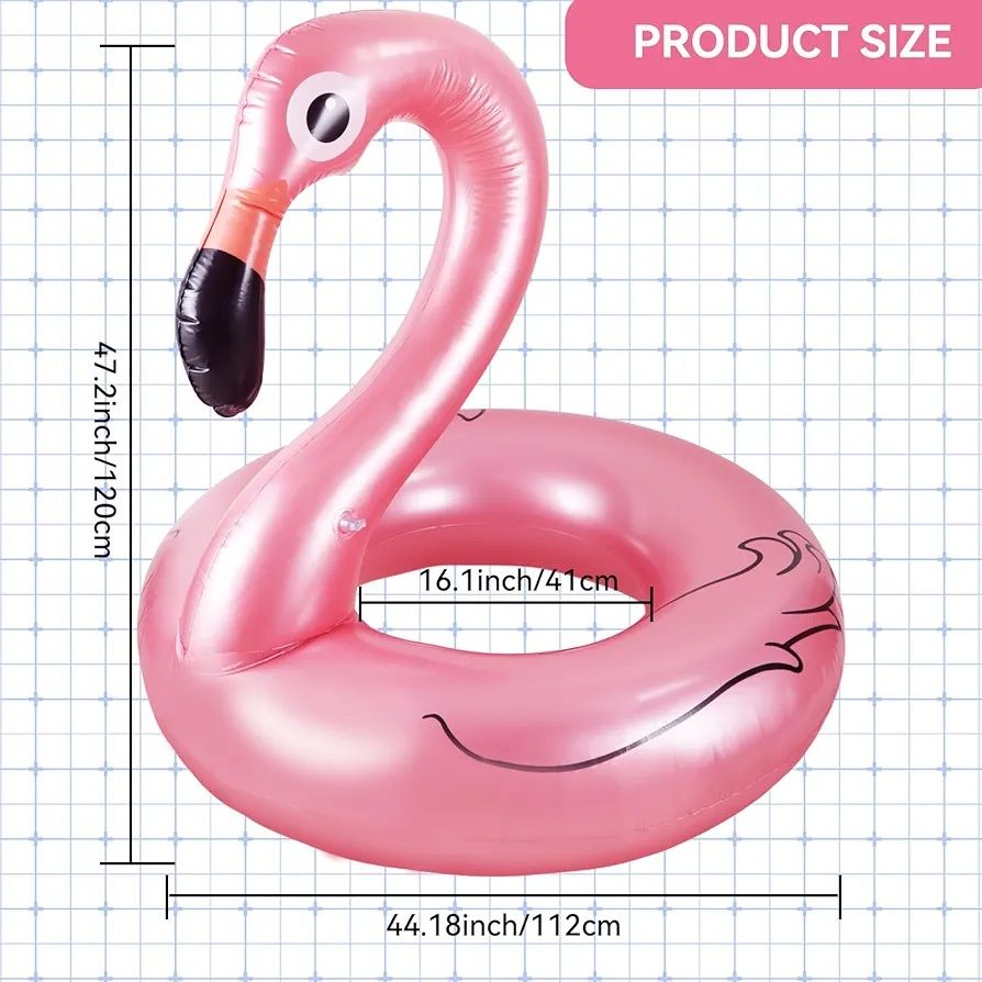 Anel flutuador insuflável flamingo gigante  120 x 112 cm  ENVIO GRÁTIS