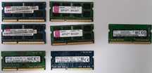 Memórias RAM SO-DIMM, DDR3 (2Gb, 4Gb) e DDR4 (4Gb)