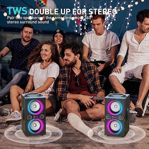 Głośnik Przenośny Tpbeat 80W Bluetooth Music Box Wzmocnienie Basów 100