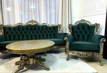 Zestaw wypoczynkowy komplet sofa fotele Ludwik stylowy