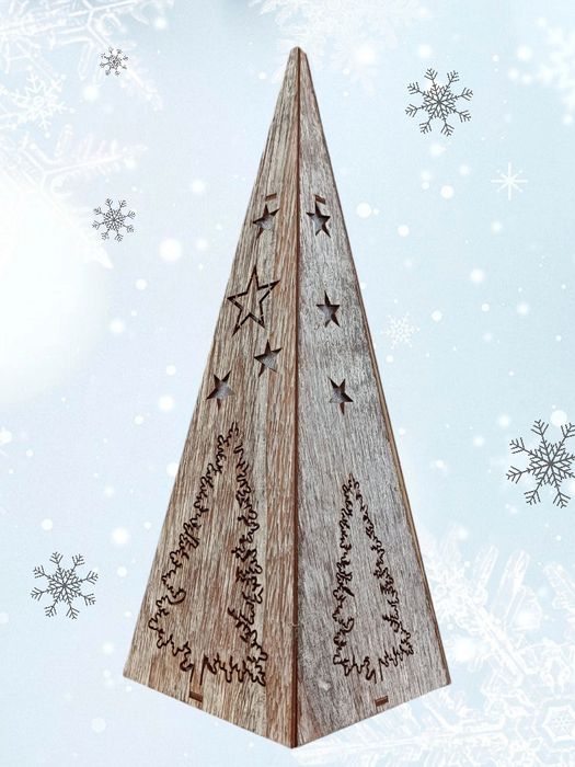 Drewniana Choinka led