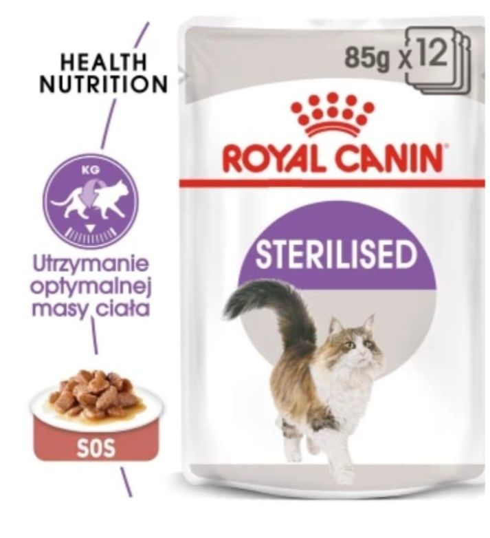 48szt ROYAL Canin Sterilised kawałki w Sosie dla Kota 
Zestaw karm dla