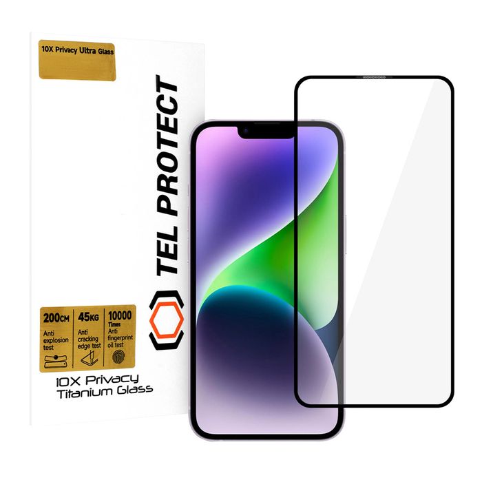 szkło Tel Protect 10X Privacy Titanium do Iphone 14 (koperta)