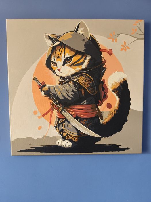 Obraz koty samuraj