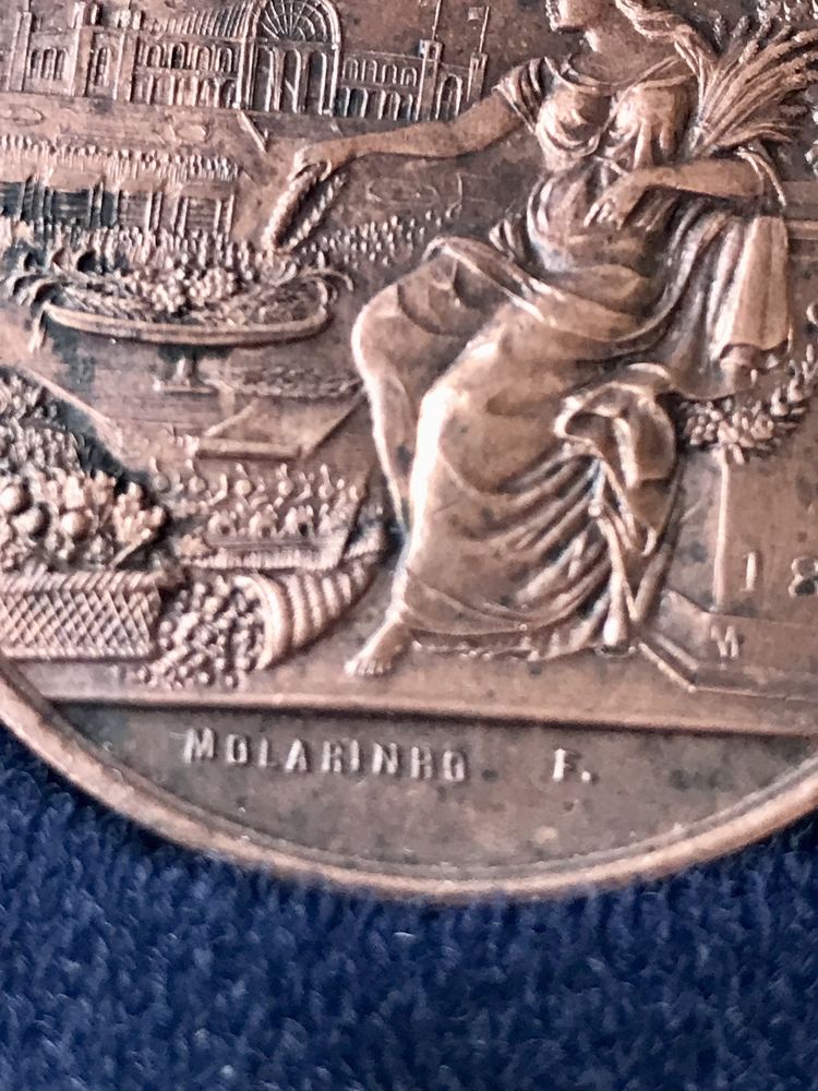 Medalha em Bronze Palácio de Crystal 1877 de Molarinho em estojo