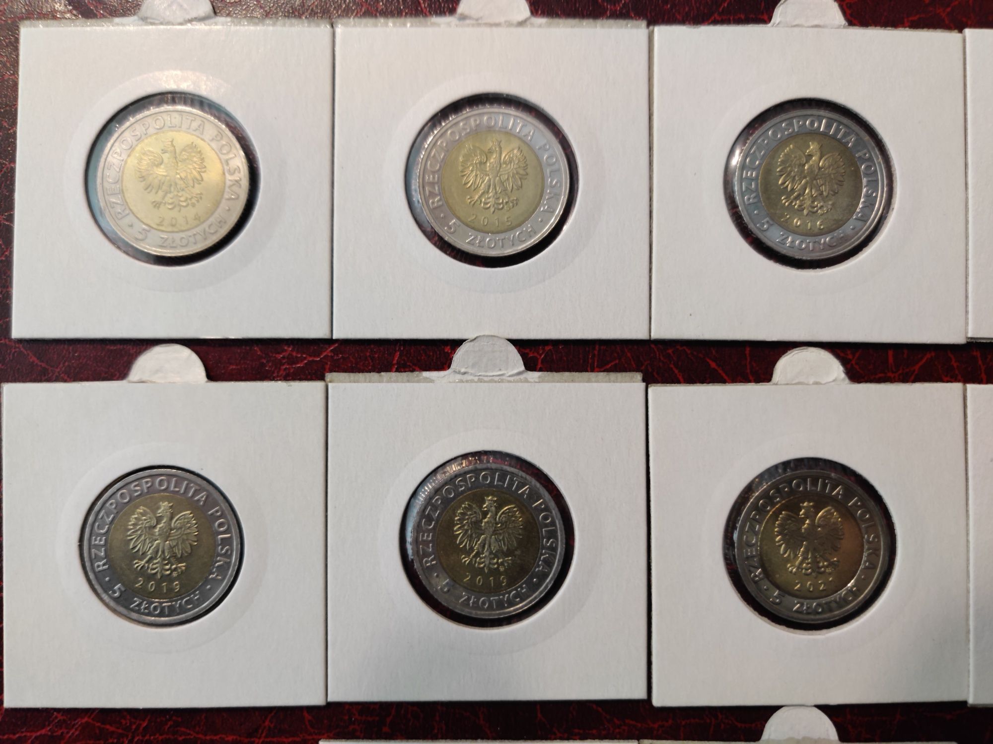 5 złotych okolicznościowe zestaw 10 różnych roczników UNC!